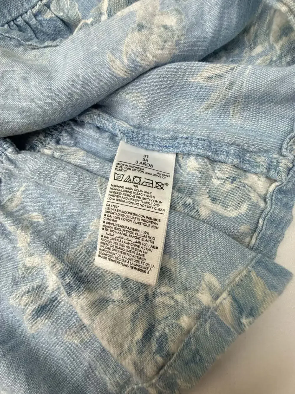 Old Navy Ruffle-Trim Tiered Floral Chambray Swing Dress